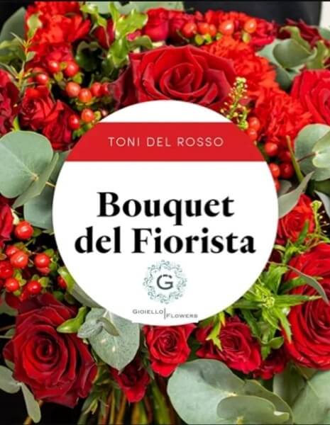 Bouquet del fiorista toni del rosso
