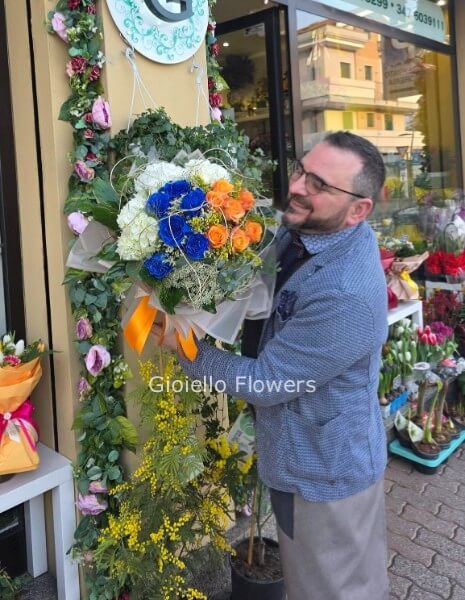 Bouquet Filigrana d'Arancio e Cobalto