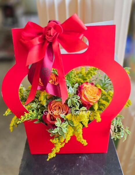 Borsetta cuore arancio
